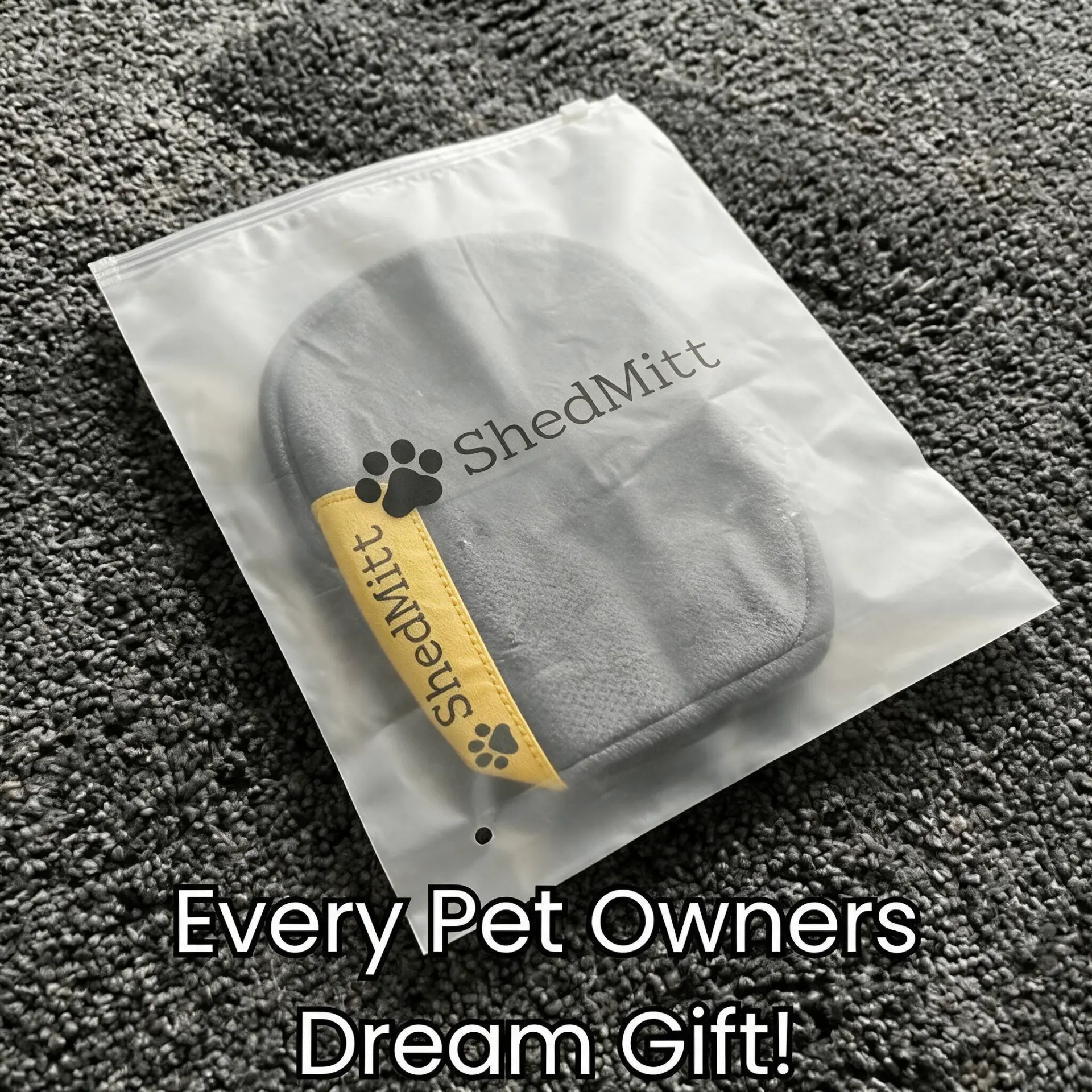 ShedMitt glove in its gift packaging — every pet owner's dream gift